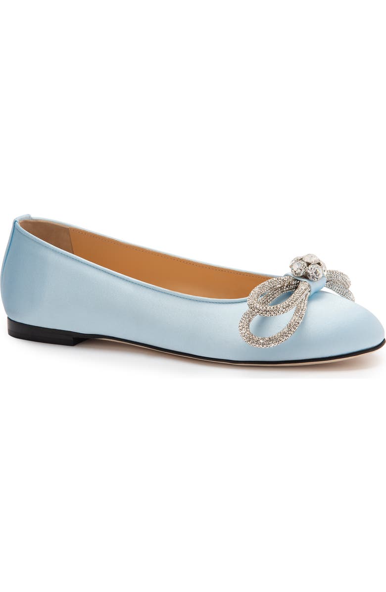 Mach & Mach Double Crystal Bow Ballerina Flat, Main, color,