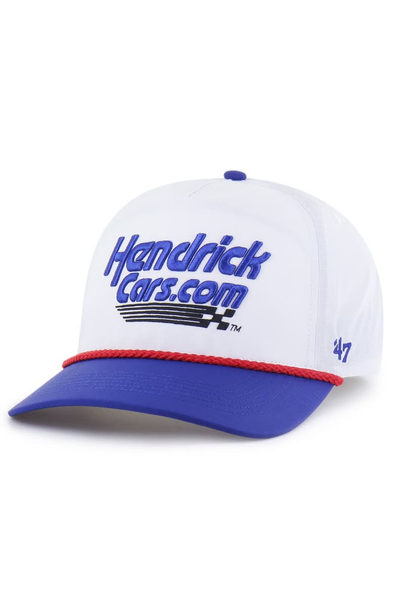 '47 Men's '47 White/Royal Kyle Larson brrr° HendrickCars.com Rope Hitch Adjustable Hat, Alternate, color, White
