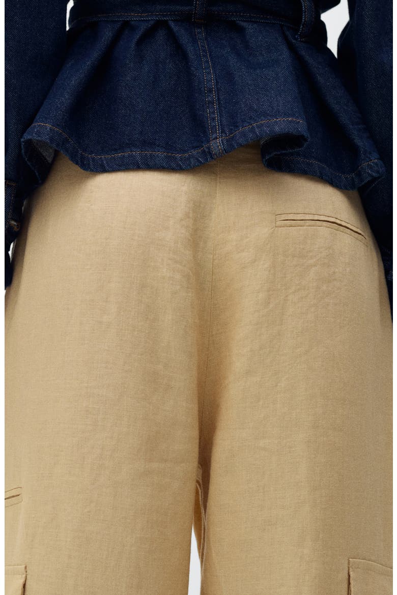 Linen Cargo Pants, Alternate, color, MUSTARD