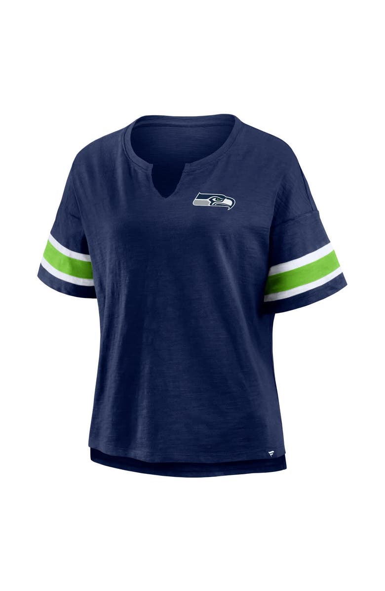 FANATICS Women's Fanatics College Navy Seattle Seahawks Plus Size Redzone Notch Neck T-Shirt, Alternate, color, College Navy
