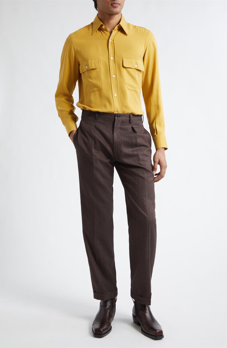 J. Mueser Button-Up Work Shirt, Alternate, color, Mustard