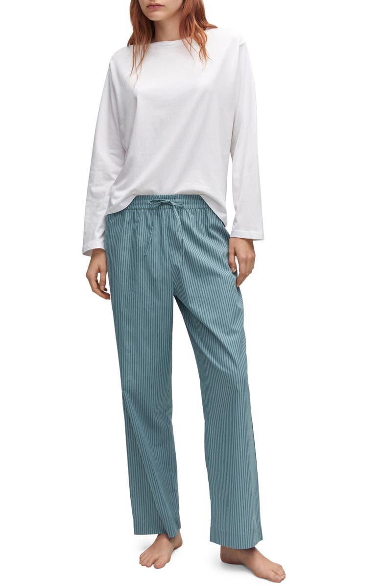 MANGO Stripe Cotton Pajamas, Main, color, 