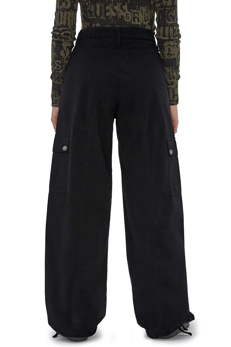 Go Utility Cotton Denim Cargo Pants, Alternate, color, BLACK