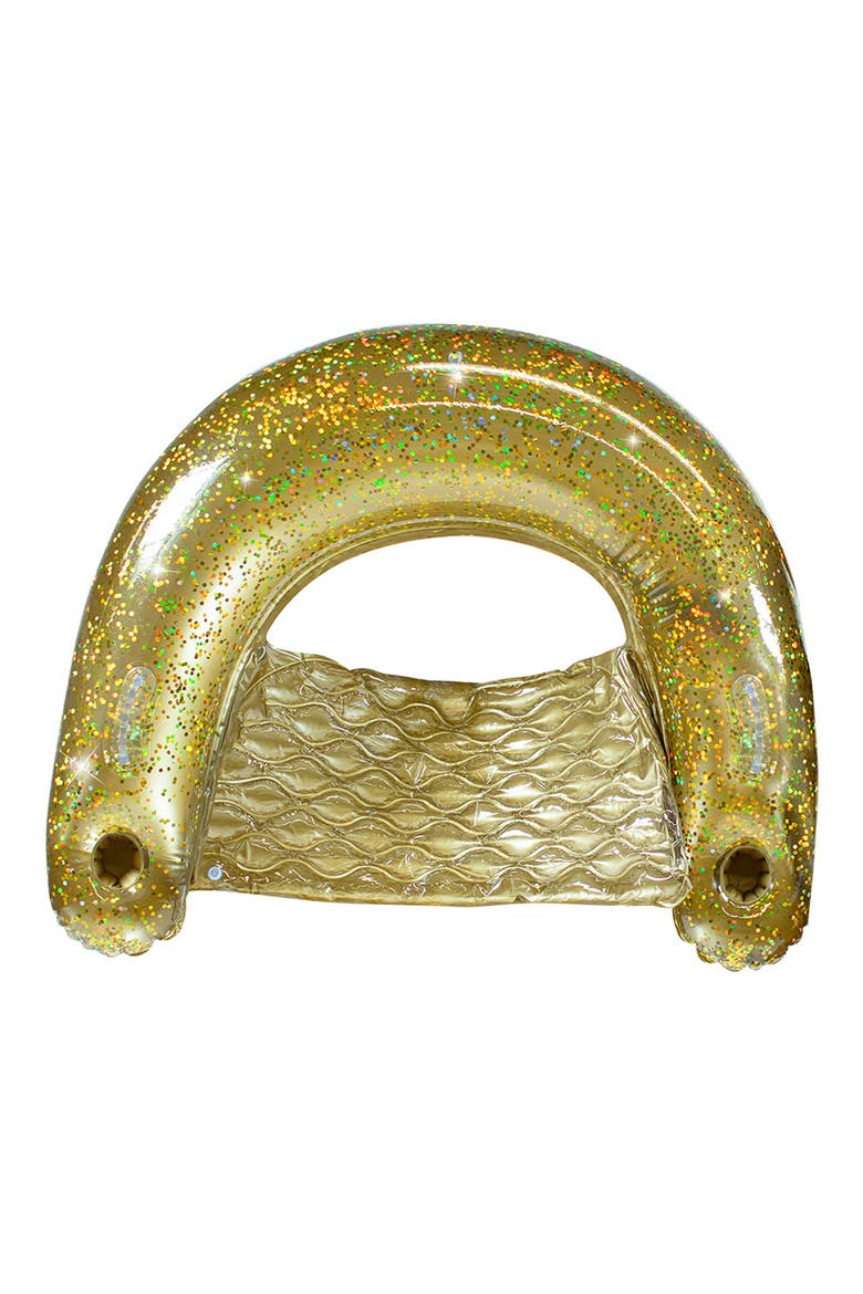 Gold Glitter Chair Pool Float, Main, color, GOLD