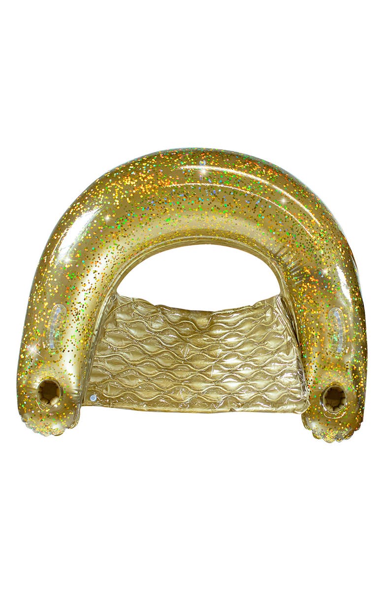 POOLCANDY Gold Glitter Chair Pool Float, Main, color, 