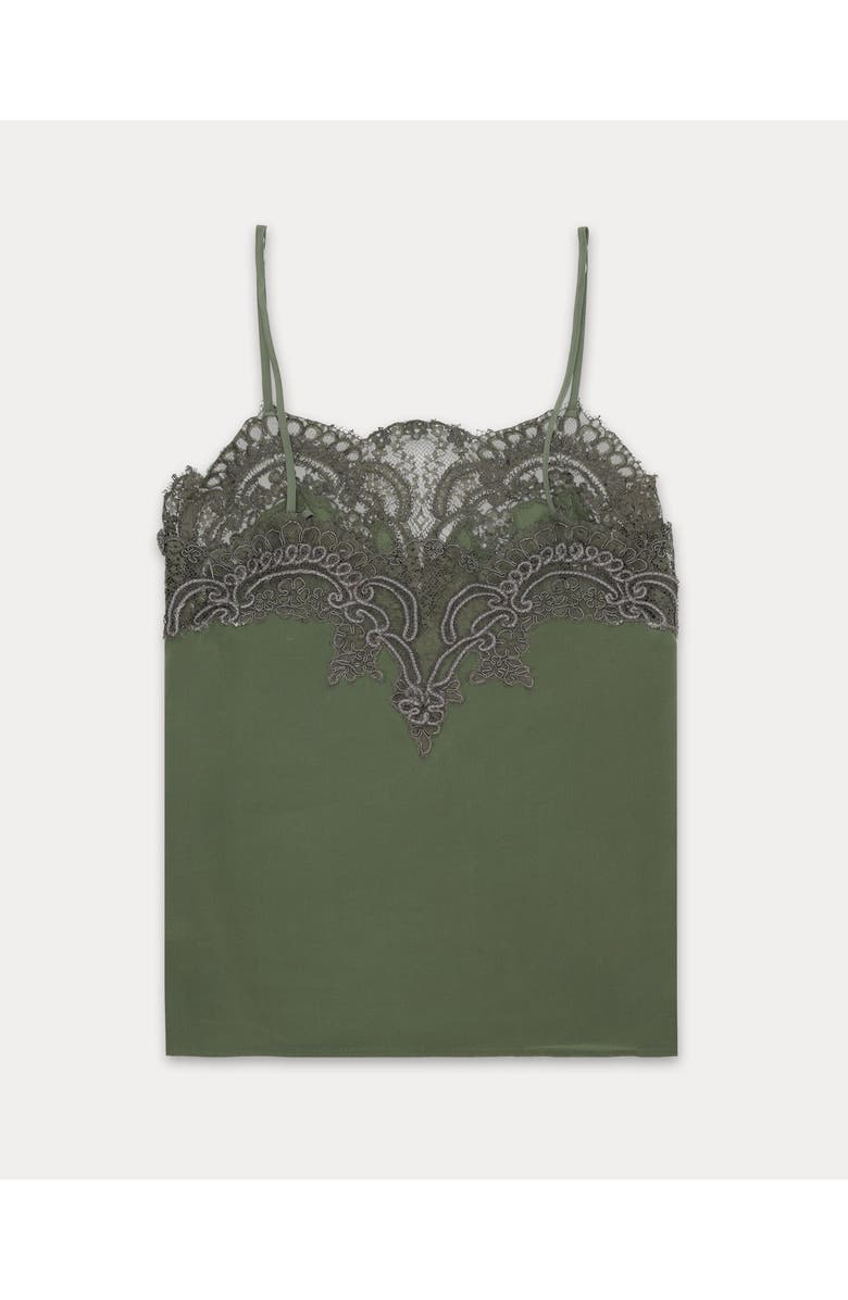 Fortela Brianne Embroidered Silk Top, Alternate, color, Dark Green