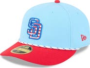 New Era Men's New Era Light Blue/Red San Diego Padres 2025 Fourth of July Low Profile 59FIFTY Fitted Hat