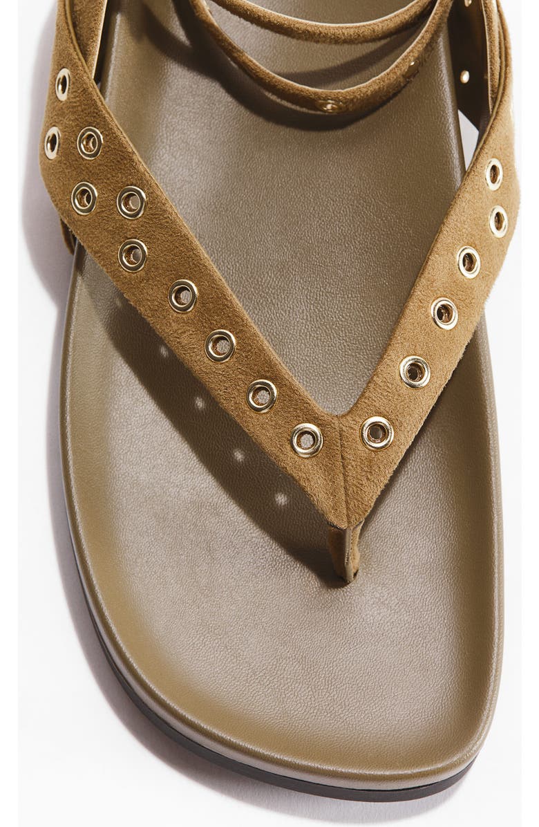 H&M Grommet-detail sandals, Alternate, color, Dark Beige