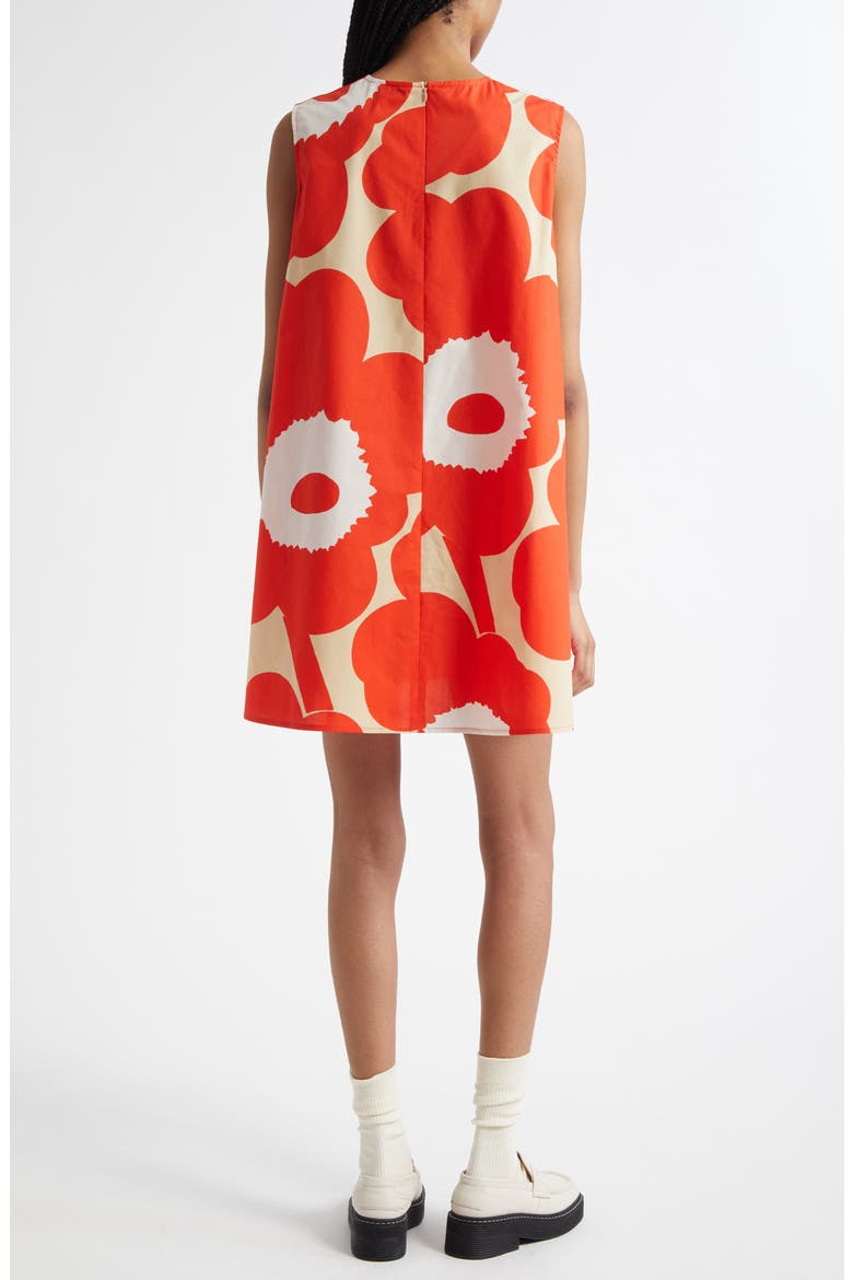Palatsi Unikko Organic Cotton Poplin Shift Minidress, Alternate, color, ORANGE