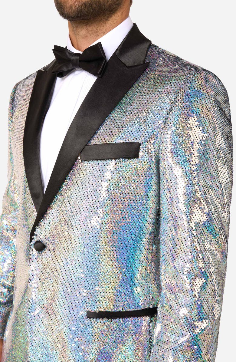 OppoSuits Holographic Sequins Dinner Jacket, Alternate, color, Silver
