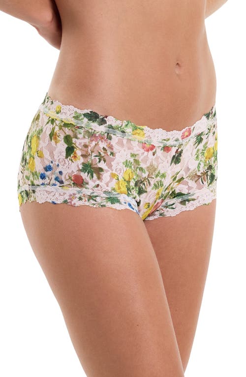 Hanky Panky Printed Signature Lace Boyshort In Overjoyed Pink