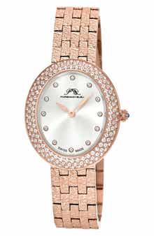 PORSAMO BLEU Women's Porsamo Bleu Angelica Oval Sunray Dial Topaz Stainless Steel Watch