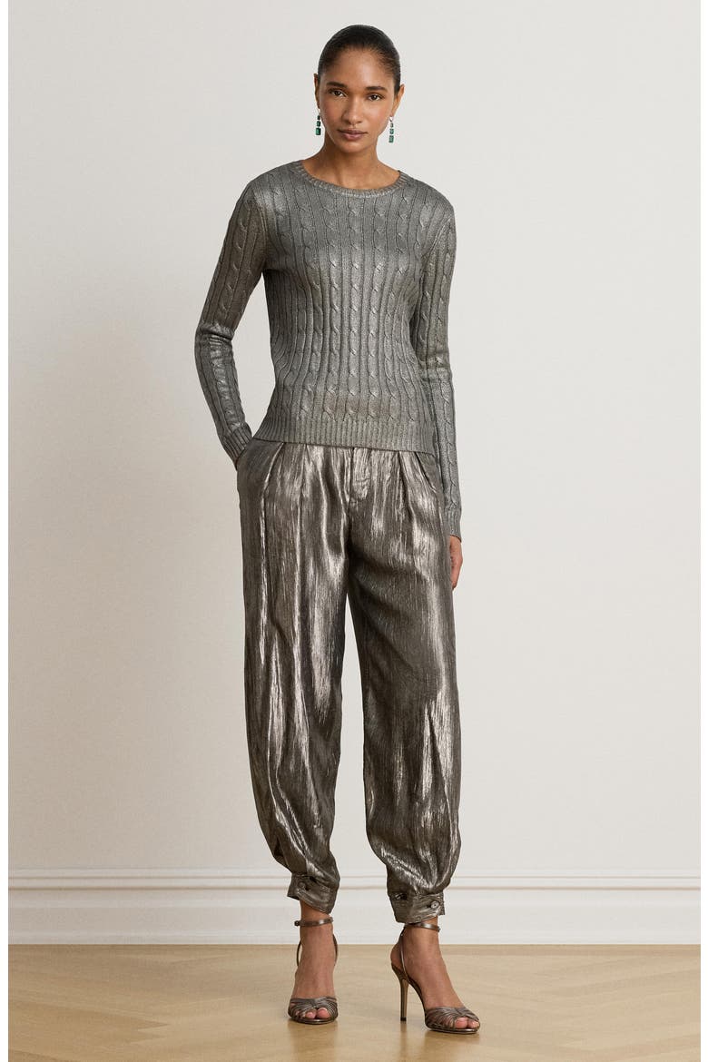Metallic Crinkle Jogger Pants, Alternate, color, GREY/ MULTI