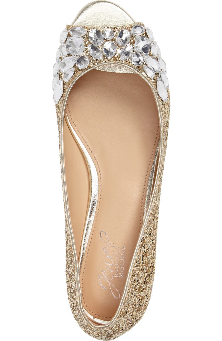 Jewel Badgley Mischka Claire Embellished Flat, Alternate, color,