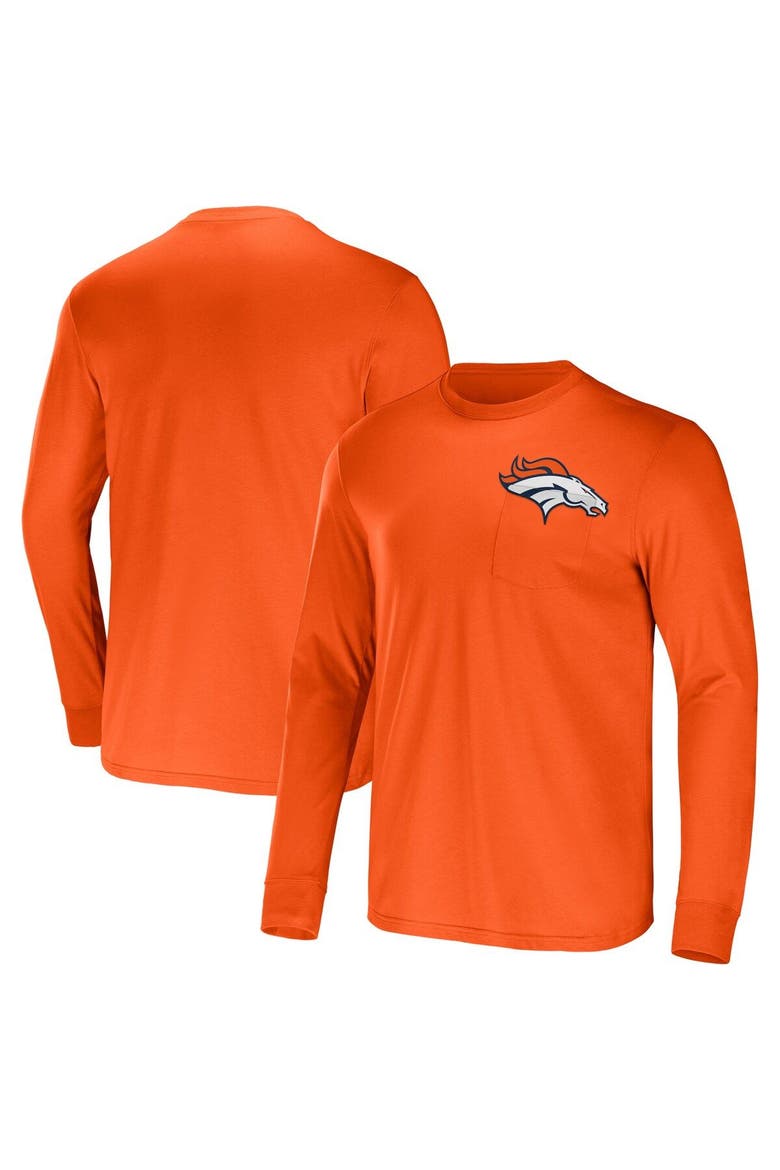 Men's NFL x Darius Rucker Collection by Fanatics Orange Denver Broncos Team Long Sleeve Pocket T-Shirt, Main, color, Orange