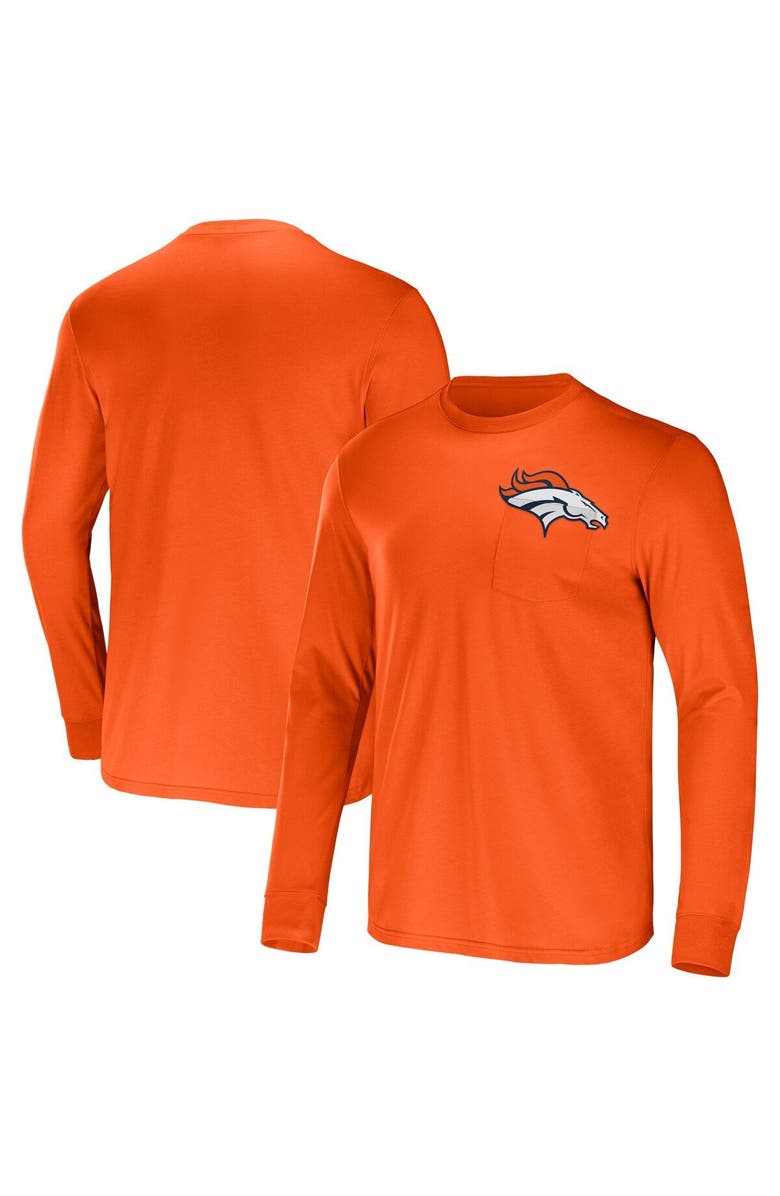 NFL X DARIUS RUCKER Men's NFL x Darius Rucker Collection by Fanatics Orange Denver Broncos Team Long Sleeve Pocket T-Shirt, Main, color, Orange