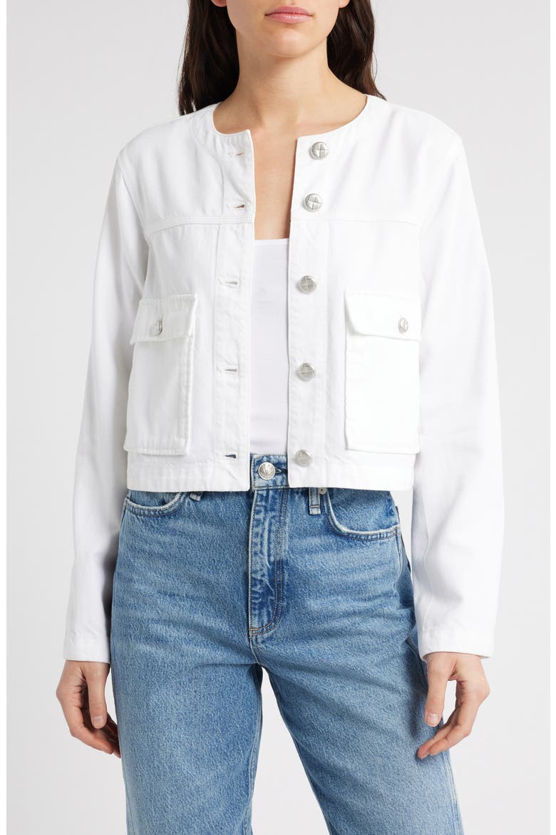 Drew Featherweight Crop Denim Jacket, Main, color, OPTIC WHITE
