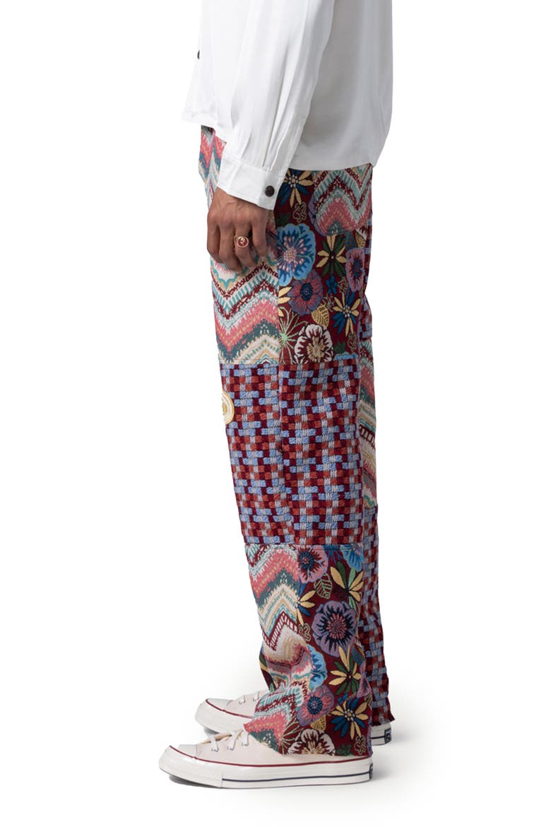 Tapestry Sounds Patchwork Flat Front Pants, Alternate, color, RED
