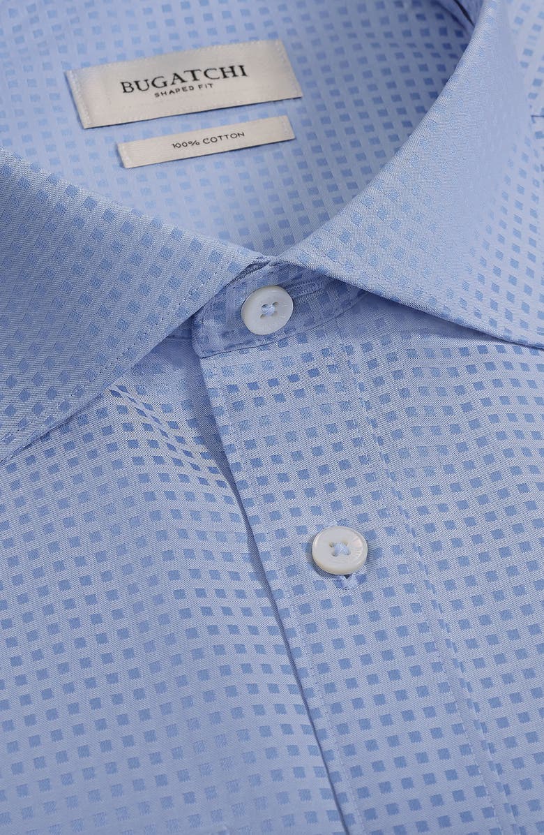 Bugatchi Axel Check Jacquard Cotton Button-Up Shirt, Alternate, color, Air Blue