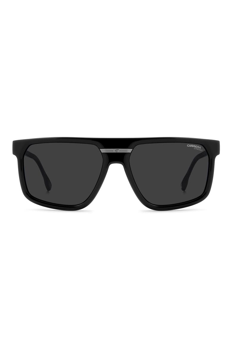 Victory C 60mm Square Flat Top Sunglasses, Main, color, BLACK/ GREY