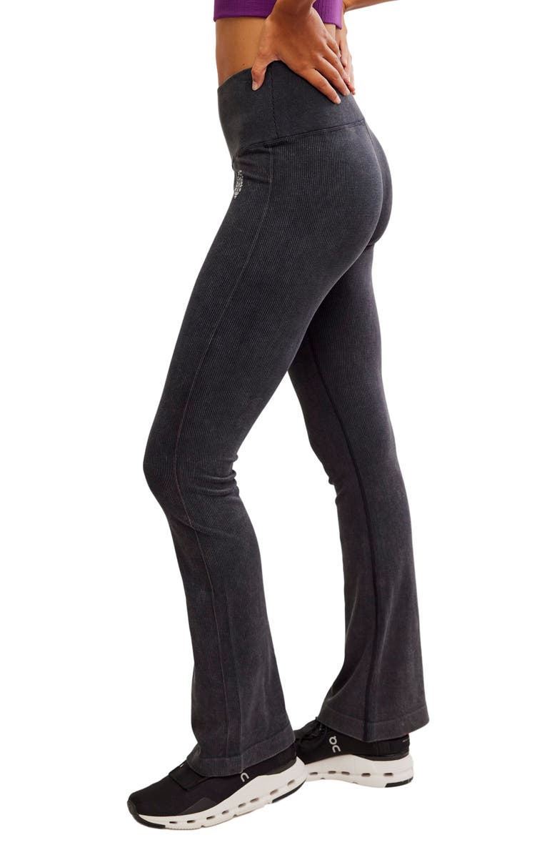 Free People FP Movement Go to Smooth Flare Leggings, Alternate, color, Washed Black