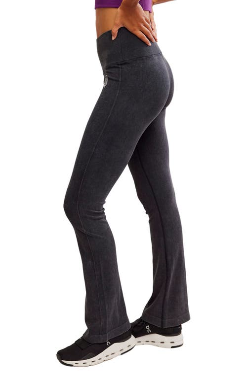 Shop Free People Fp Movement Go To Smooth Flare Leggings In Washed Black
