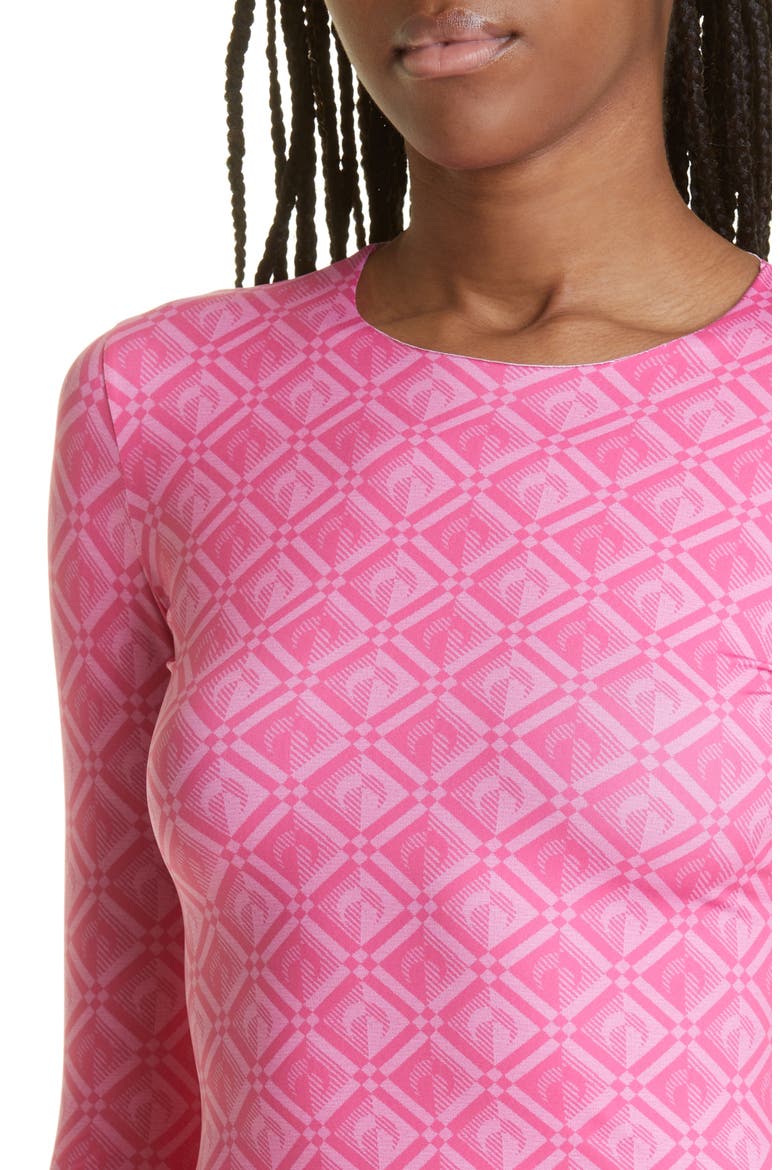 Fitted Moon Print Top, Alternate, color, MOON DIAMANT FUSCHIA PRINT