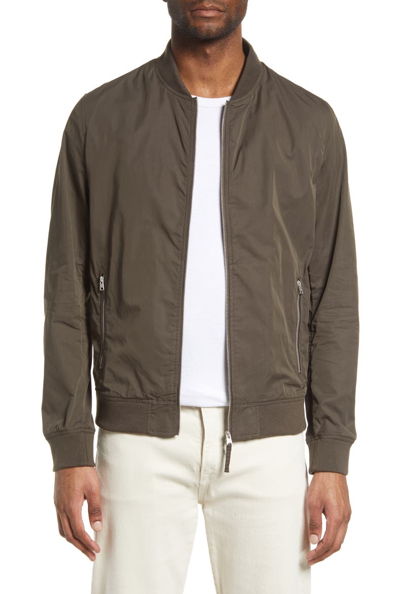 Udan Slim Fit Bomber Jacket, Main, color, MILITARY GREEN