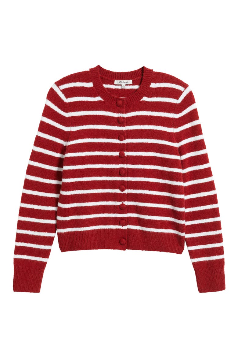 Kensington Cardigan, Alternate, color, RED AND WHITE STRIPE