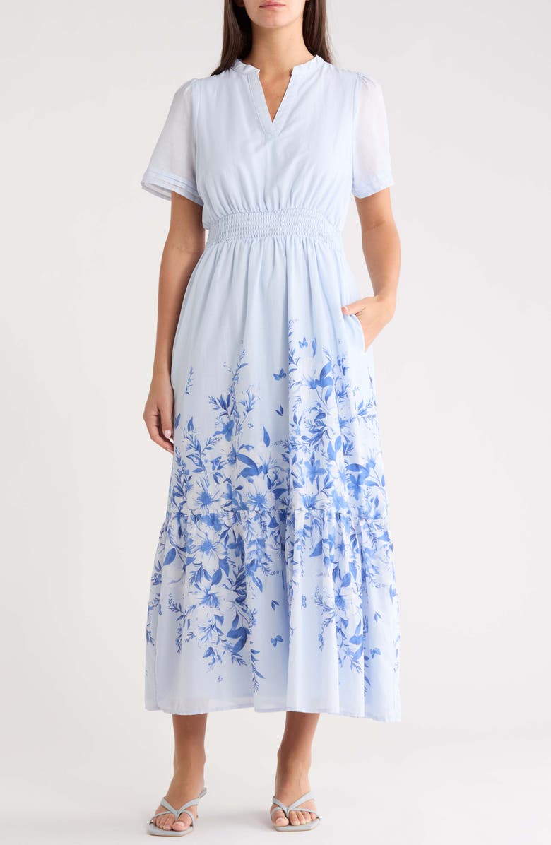 SUGARLIPS Fernie Field Janey Cotton Poplin Maxi Dress, Main, color, Light Blue