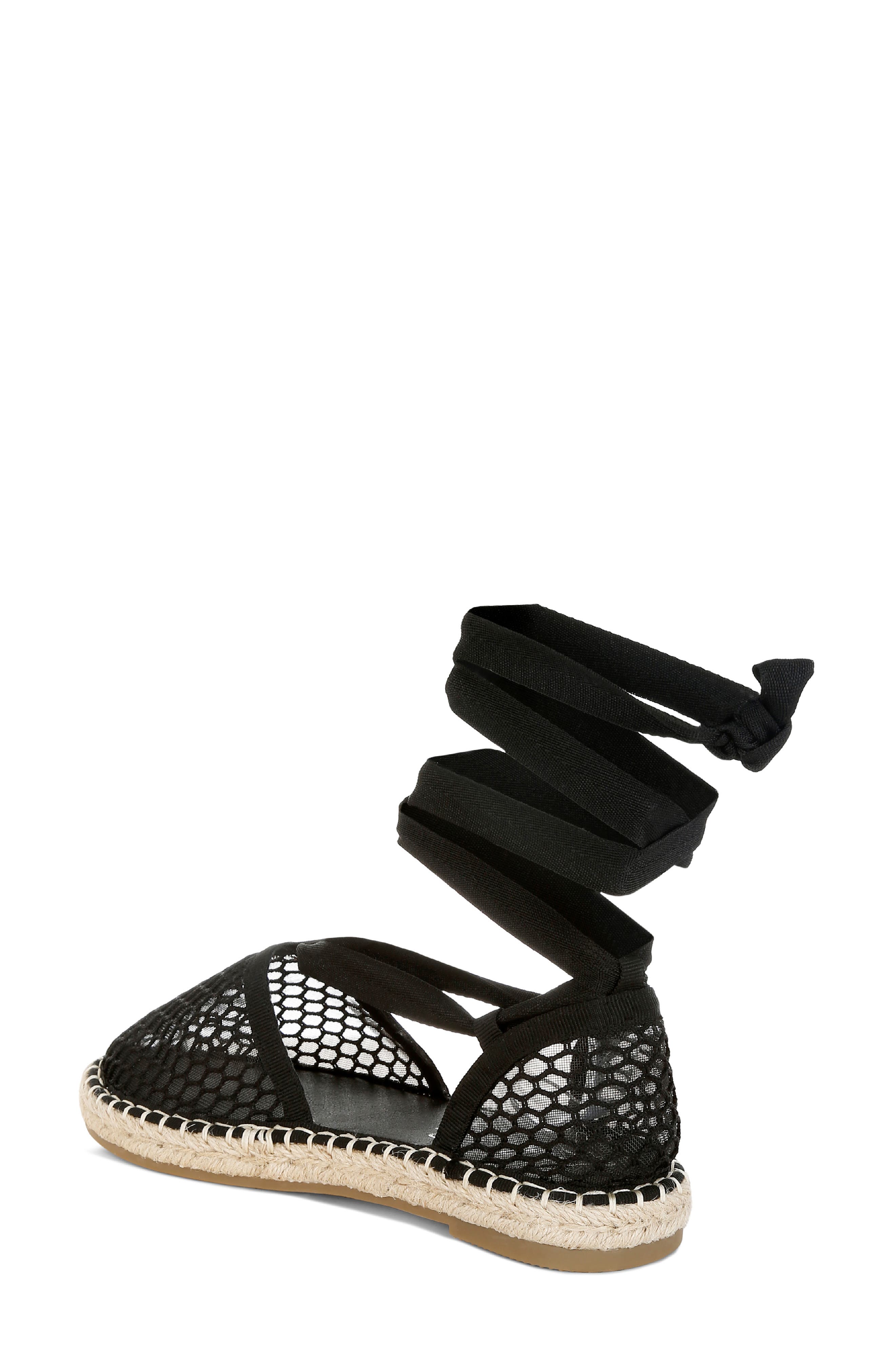 LONDON RAG Sonara Ankle Wrap Espadrille Flat, Alternate, color, Black