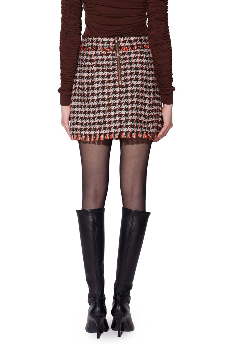 Vallery Houndstooth Skirt, Alternate, color, AUTUMN TWEED
