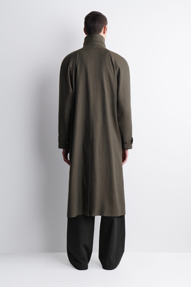 Lightweight Cotton-herringbone Trench Coat, Alternate, color, BROWN MÉLANGE