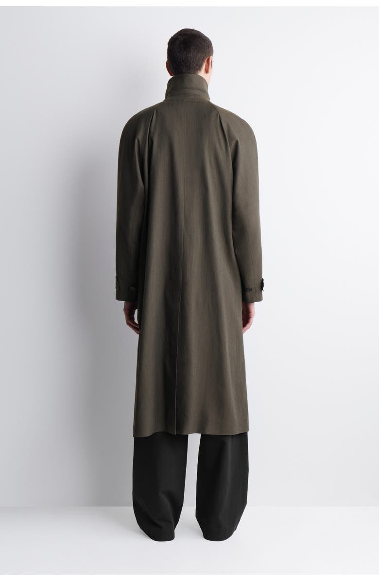 COS Lightweight Cotton-herringbone Trench Coat, Alternate, color, Brown Mélange