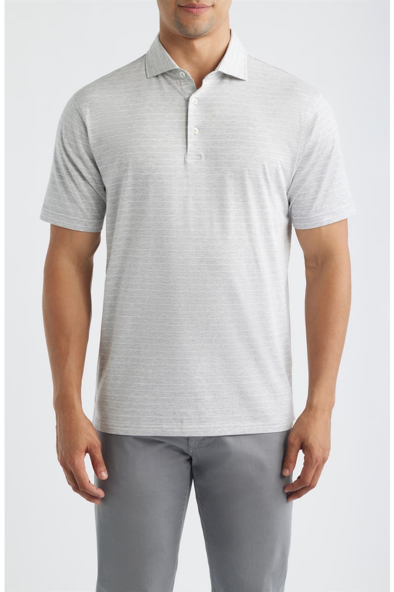 Crown Craft Stripe Polo, Main, color, BRITISH GREY