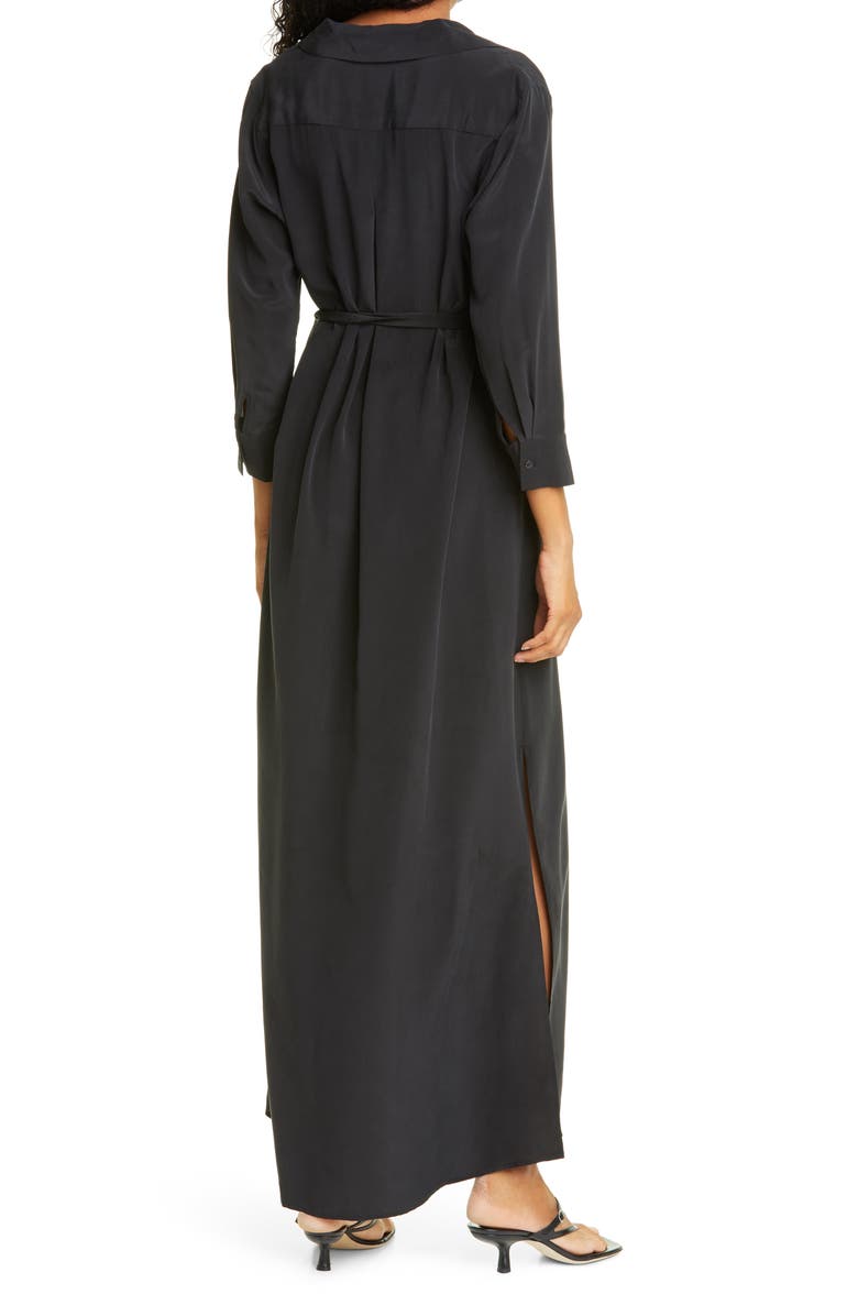 L'AGENCE Cameron Silk Shirtdress, Alternate, color, Black