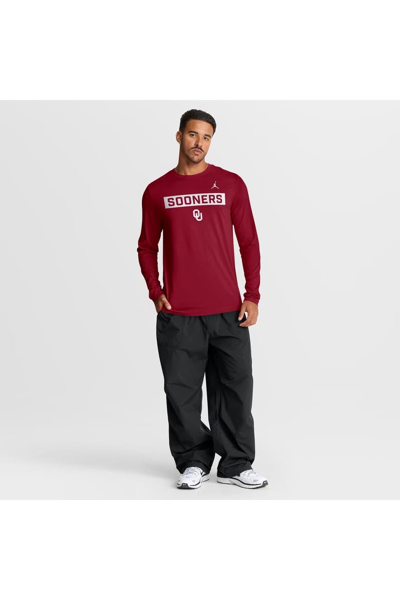 Men's Jordan Brand Crimson Oklahoma Sooners Primetime Campus 2-Hit Legend Dri-FIT Long Sleeve T-Shirt, Alternate, color, Crimson