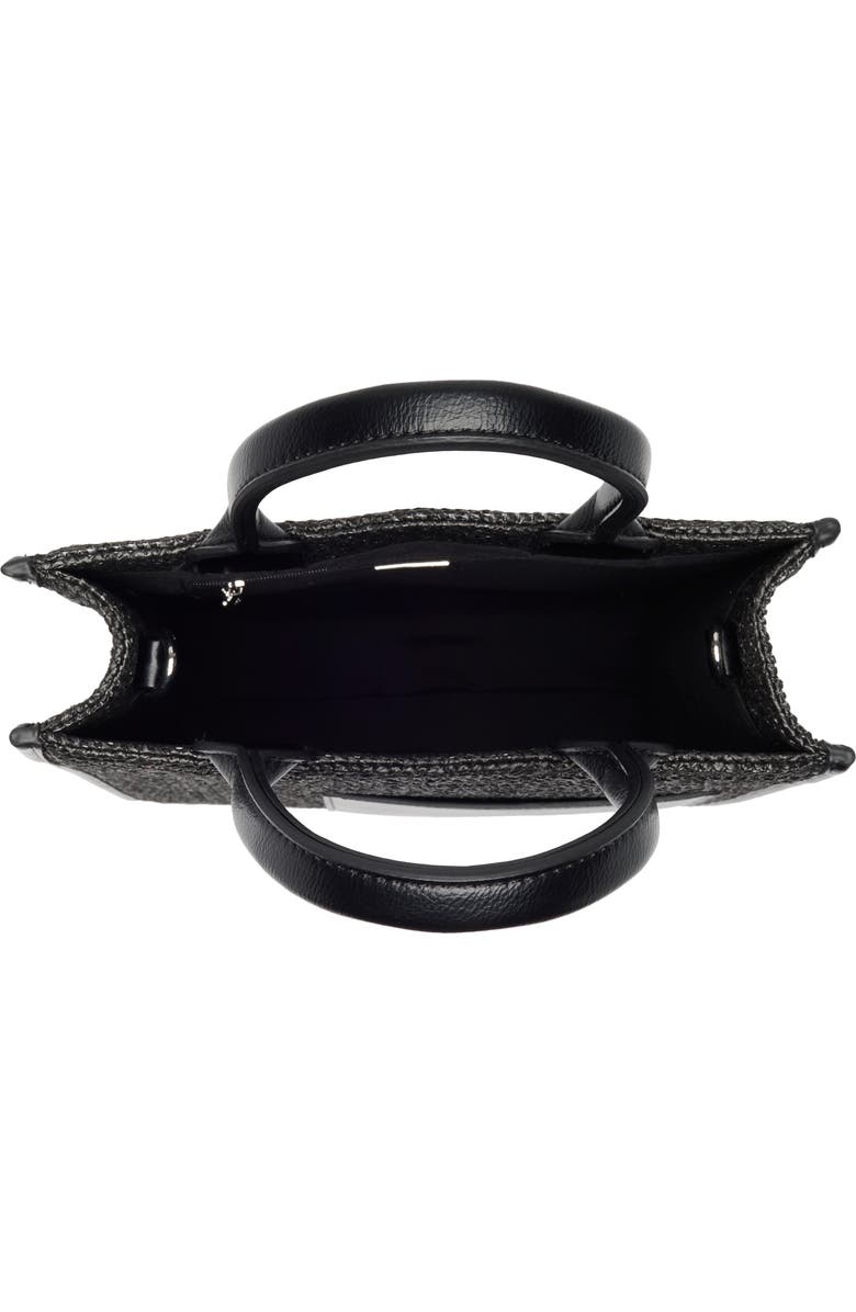 BCBG Mini Whipstitched Straw Tote Bag, Alternate, color, Black