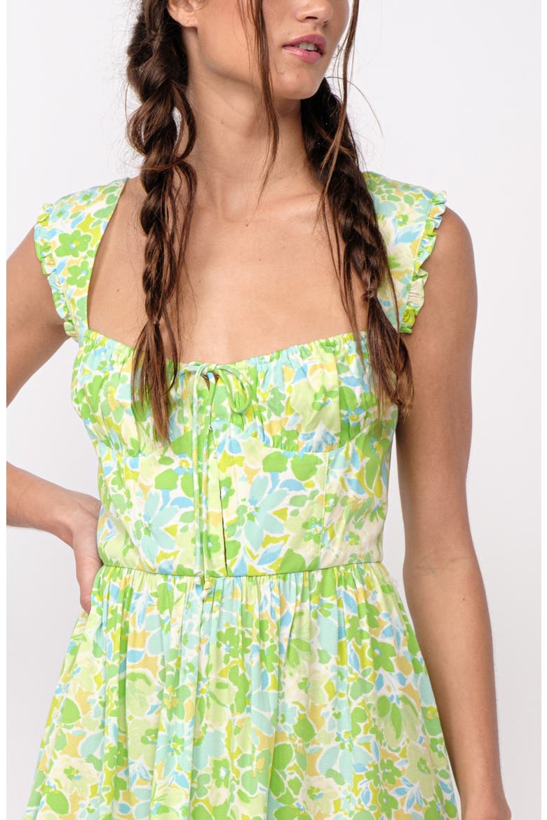 Floral Keyhole Fit & Flare Minidress, Alternate, color, GREEN
