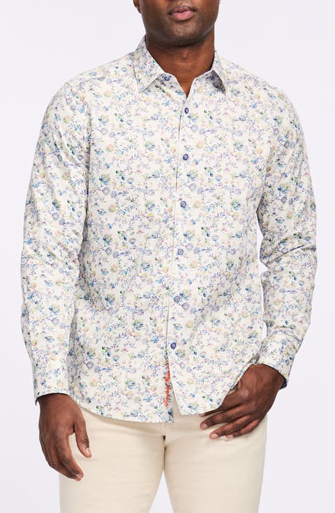 Floral Print Cotton Button-Up Shirt