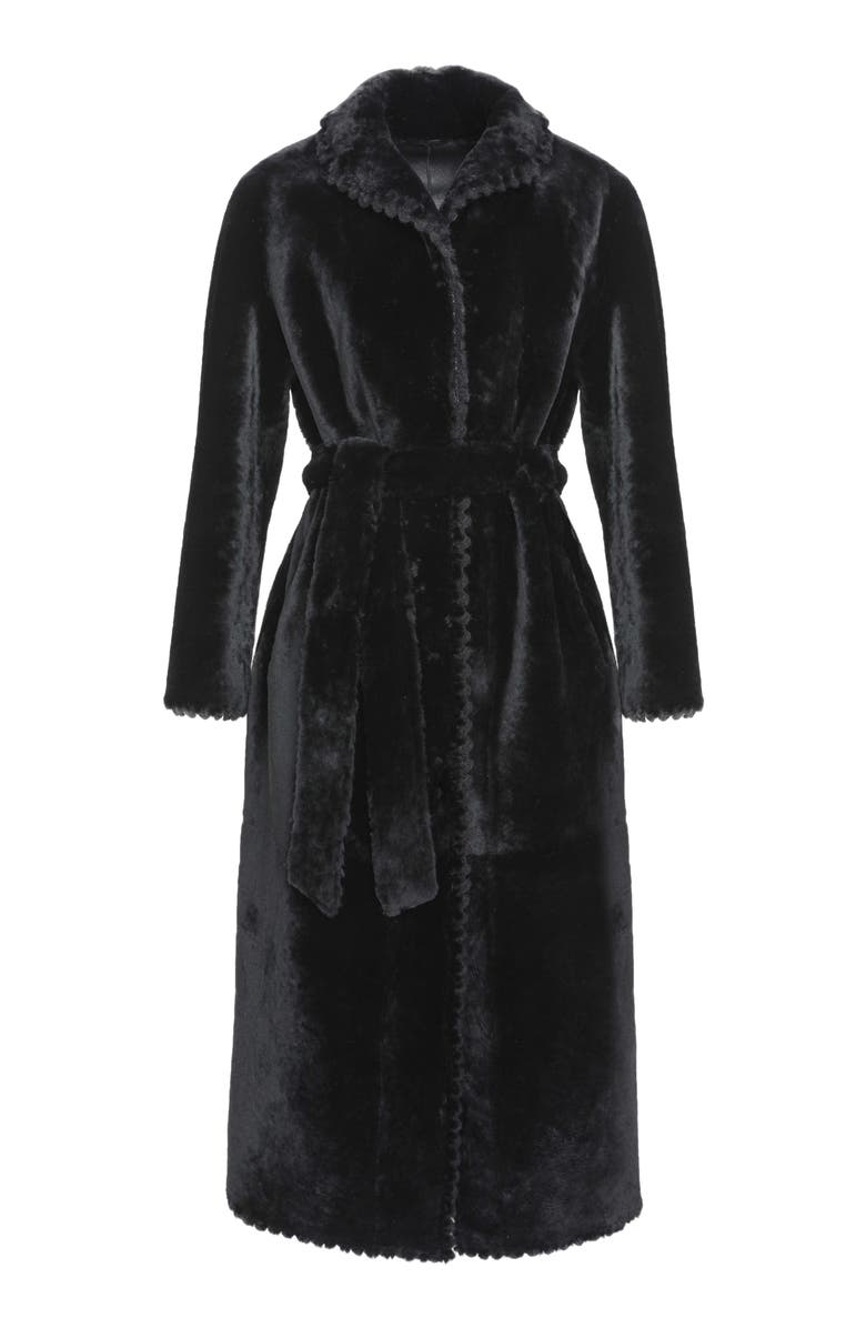 GORSKI Reversible Genuine Shearling Long Coat, Alternate, color, Black/Black