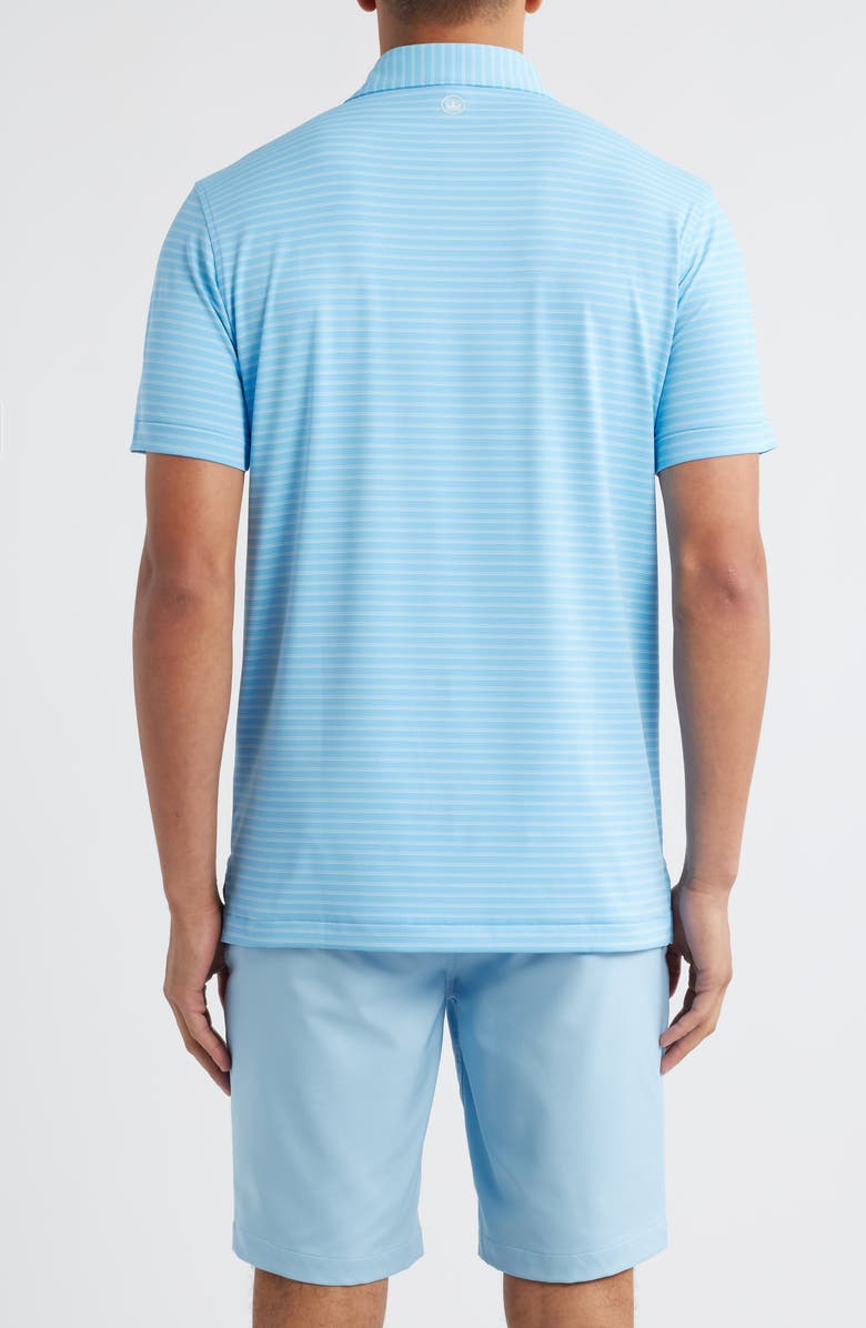 Peter Millar Bridge Stripe Performance Jersey Polo, Alternate, color, Blue Topaz