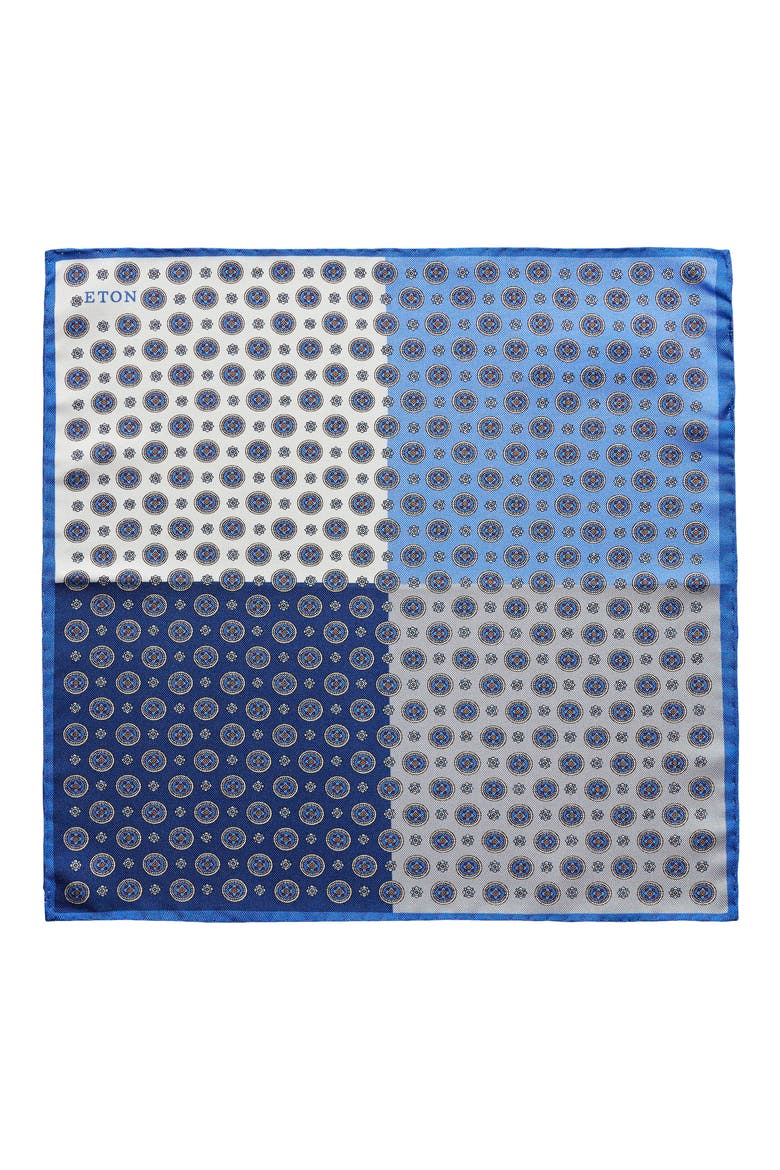 Four-in-One Silk Pocket Square, Alternate, color, BLUE