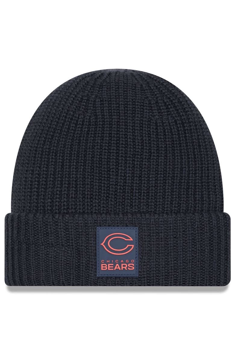 New Era Men's New Era Charcoal Chicago Bears 2025 Sideline Cold Weather Cuffed Knit Hat, Main, color, 
