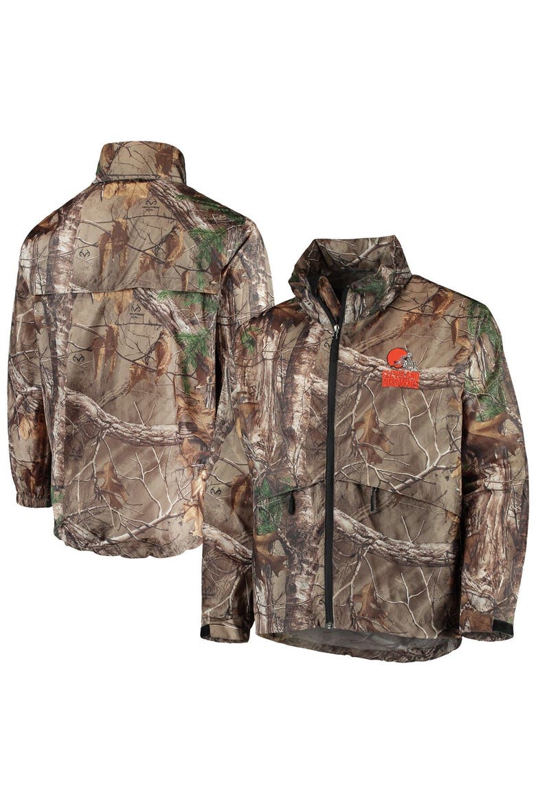 Men's Dunbrooke Realtree Camo Cleveland Browns Circle Sportsman Waterproof Packable Full-Zip Jacket, Main, color, Realtree Camo