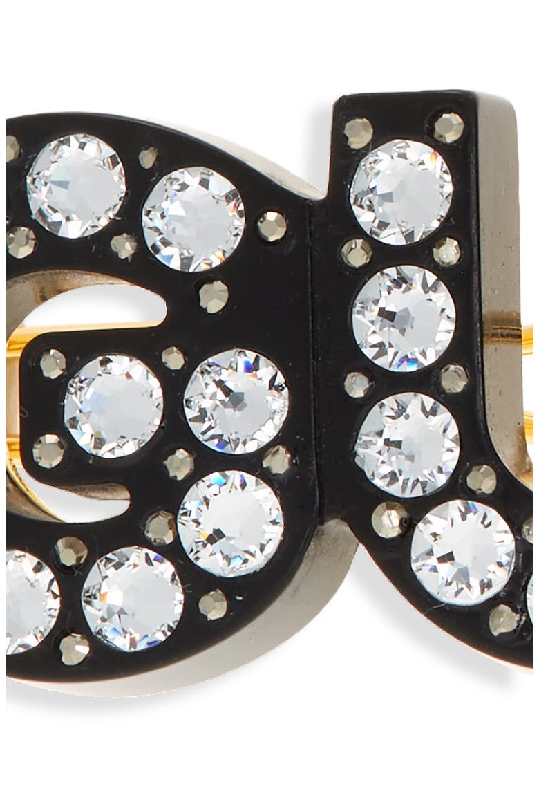 Crystal & Stud Barrette, Alternate, color, BLACK