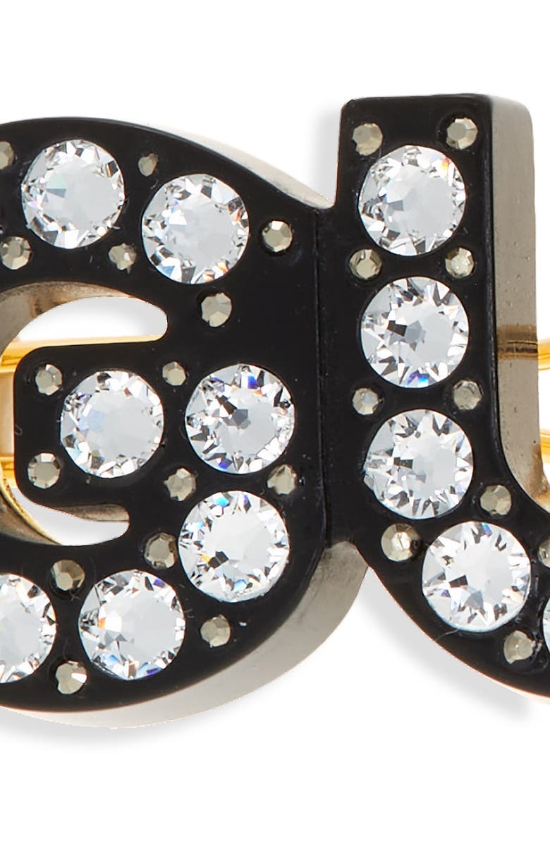 Gucci Crystal & Stud Barrette, Alternate, color, Black