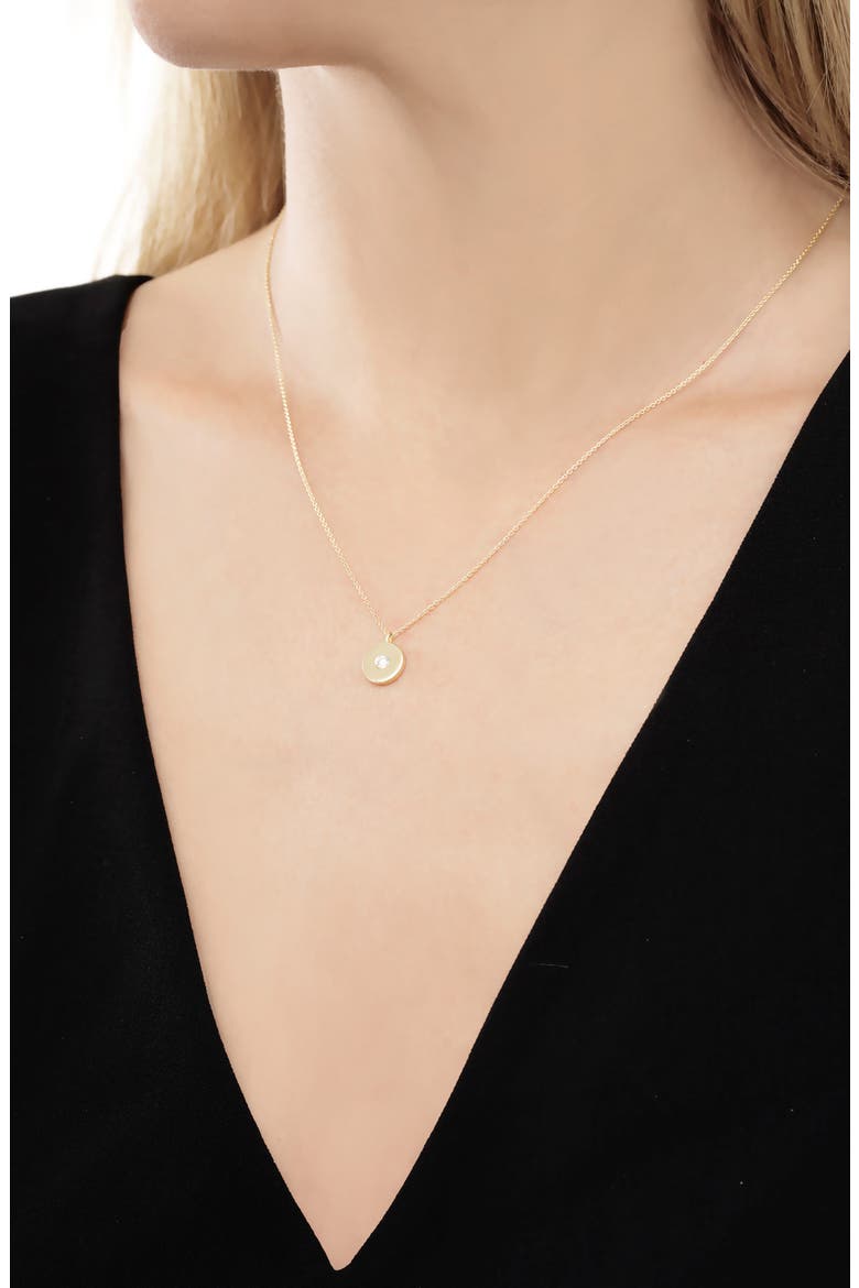 Ofira Circular Pendant Necklace (Nordstrom Exclusive), Alternate, color, DIAMOND/ WHITE GOLD