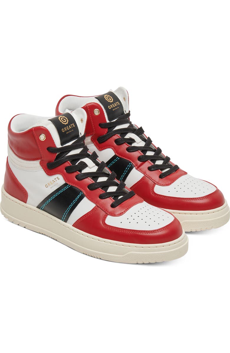 GREATS St. James High Top Sneaker, Main, color, Retro Red Black