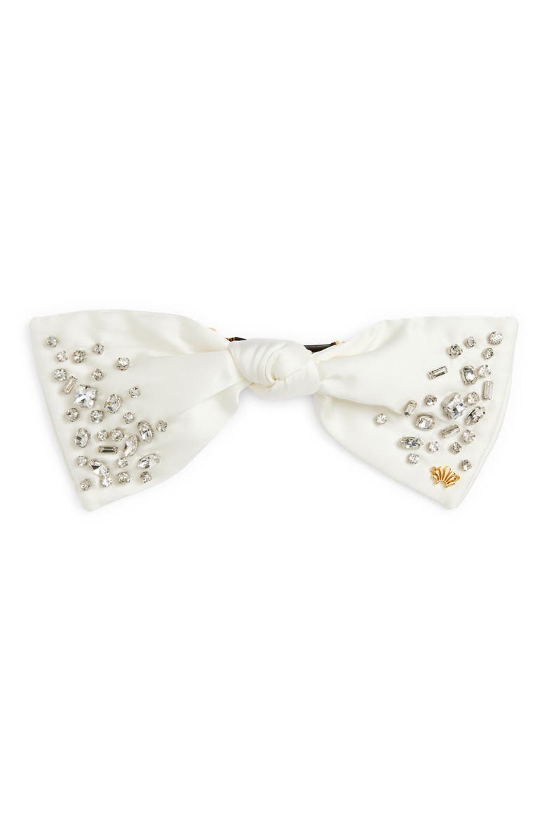 Paloma Crystal Embellished Bow Barette, Main, color, APRIL DIAMOND